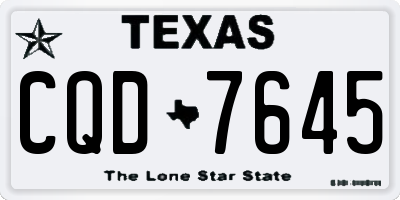 TX license plate CQD7645