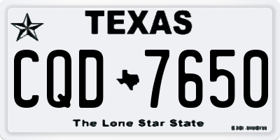 TX license plate CQD7650