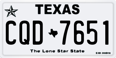TX license plate CQD7651