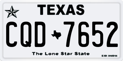 TX license plate CQD7652