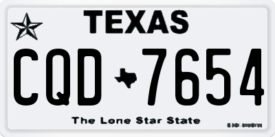 TX license plate CQD7654
