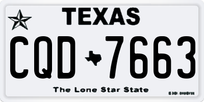 TX license plate CQD7663