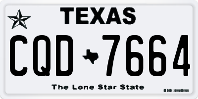 TX license plate CQD7664
