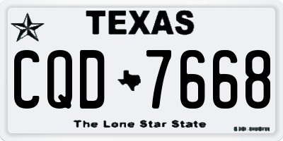 TX license plate CQD7668