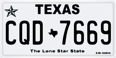 TX license plate CQD7669