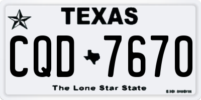 TX license plate CQD7670