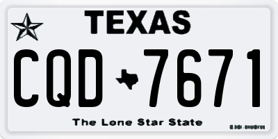 TX license plate CQD7671