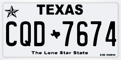 TX license plate CQD7674