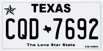 TX license plate CQD7692