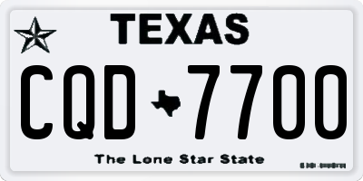 TX license plate CQD7700