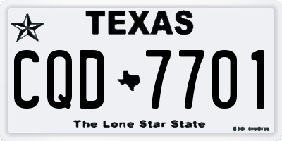 TX license plate CQD7701