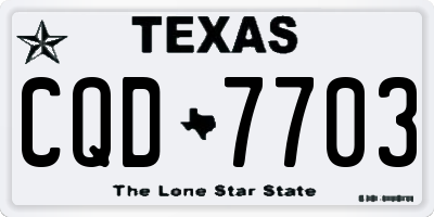TX license plate CQD7703