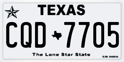 TX license plate CQD7705