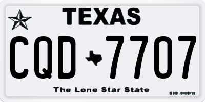 TX license plate CQD7707