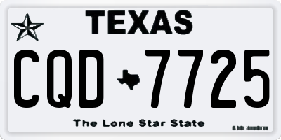 TX license plate CQD7725