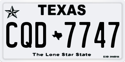 TX license plate CQD7747