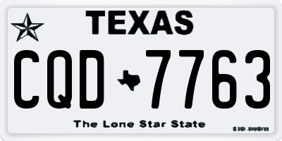 TX license plate CQD7763