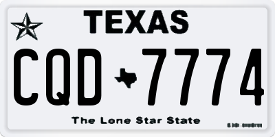 TX license plate CQD7774