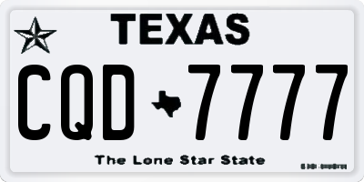 TX license plate CQD7777