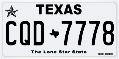 TX license plate CQD7778
