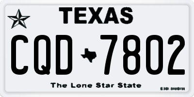 TX license plate CQD7802