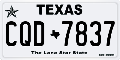 TX license plate CQD7837