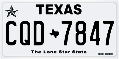TX license plate CQD7847