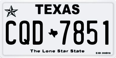TX license plate CQD7851