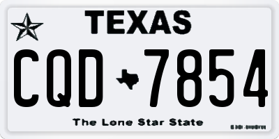 TX license plate CQD7854