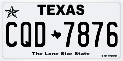 TX license plate CQD7876