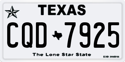 TX license plate CQD7925