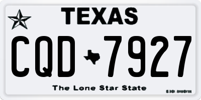 TX license plate CQD7927