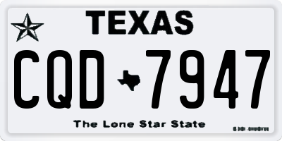 TX license plate CQD7947