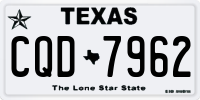 TX license plate CQD7962