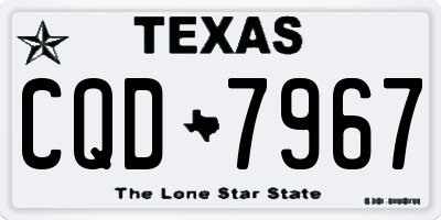 TX license plate CQD7967