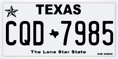 TX license plate CQD7985