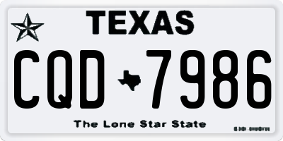 TX license plate CQD7986