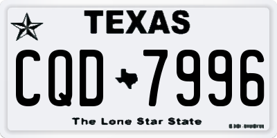 TX license plate CQD7996