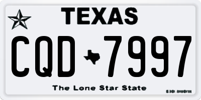 TX license plate CQD7997