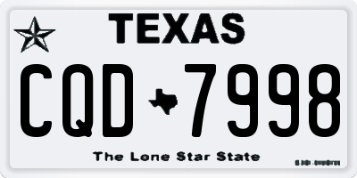TX license plate CQD7998