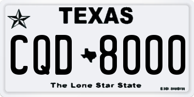 TX license plate CQD8000