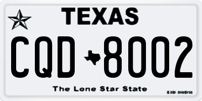 TX license plate CQD8002