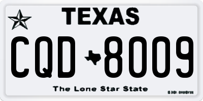 TX license plate CQD8009