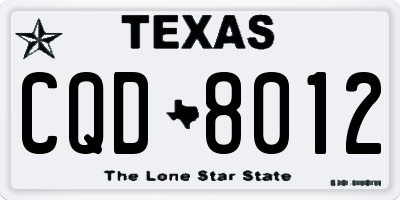 TX license plate CQD8012