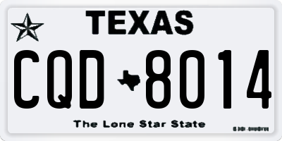 TX license plate CQD8014