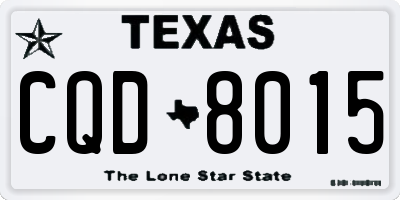 TX license plate CQD8015