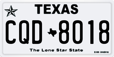 TX license plate CQD8018
