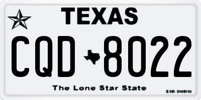 TX license plate CQD8022