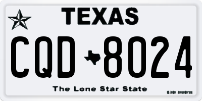 TX license plate CQD8024