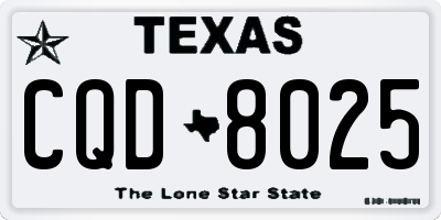 TX license plate CQD8025